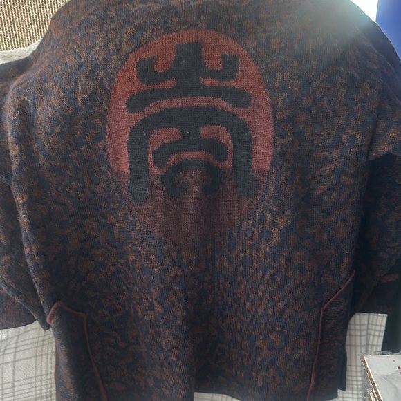 Peruvian Connection Black and Brown Knit Cardigan - Picture 4 of 4